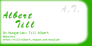 albert till business card